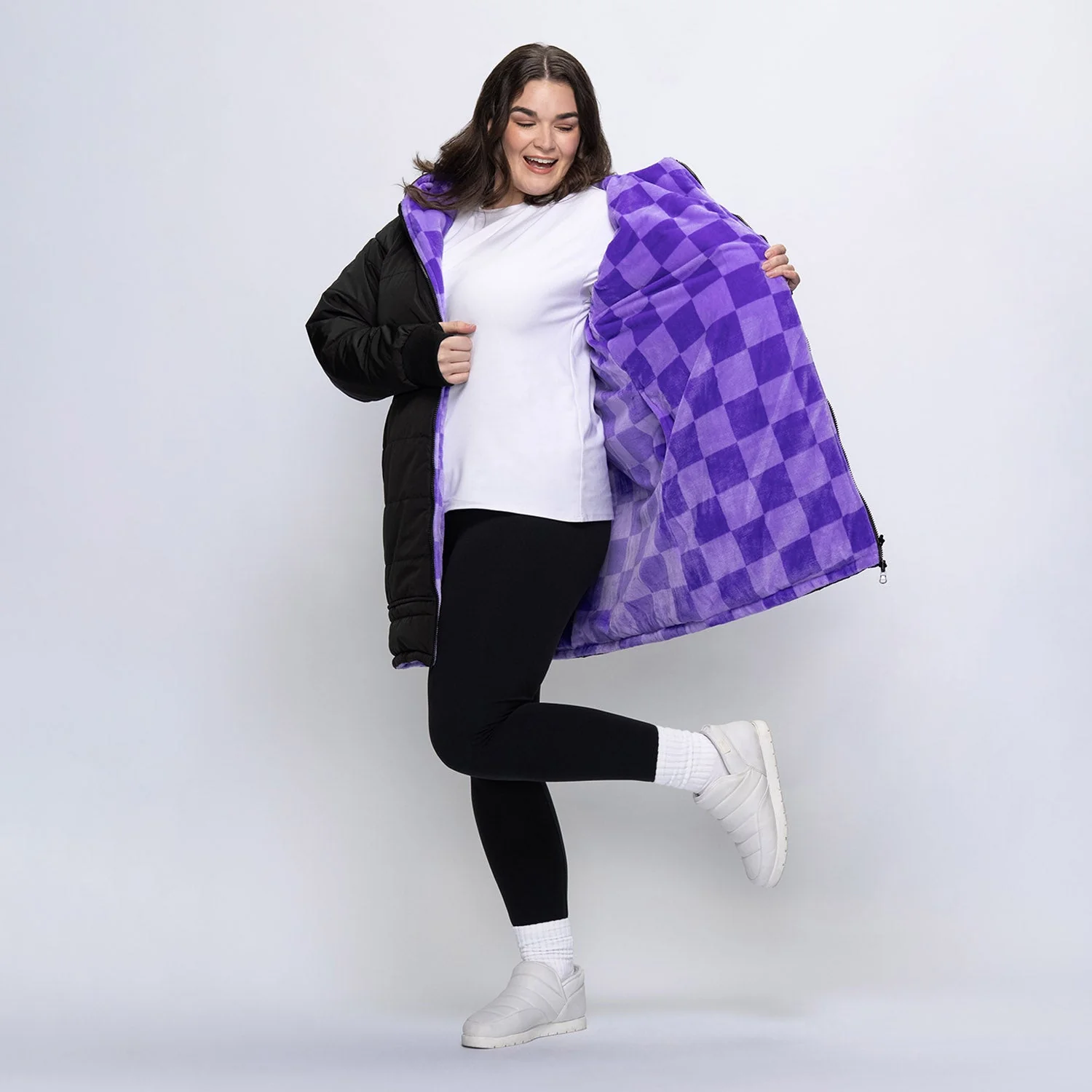 Black/Lilac Checker Print - Image 4