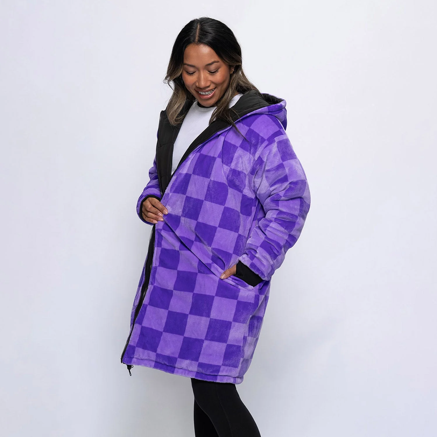 Black/Lilac Checker Print - Image 5